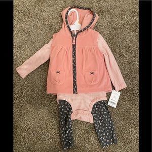 Carters baby girl three piece set